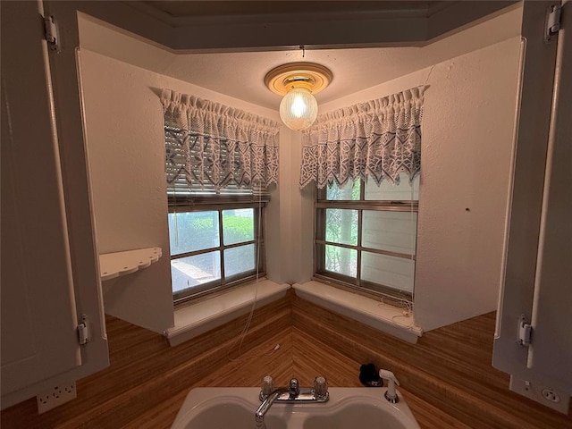342 W Birch Dr, Mustang, OK 73064 - bathroom with wood finished floors and a sink