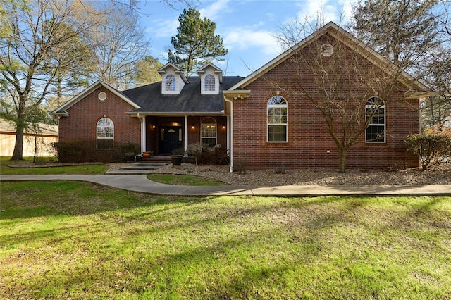 262 Shrouder Rd, Broken Bow, OK 74728 - view of front of home with brick siding and a front yard