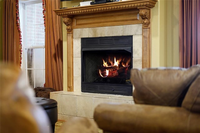 262 Shrouder Rd, Broken Bow, OK 74728 - detailed view of a tiled fireplace
