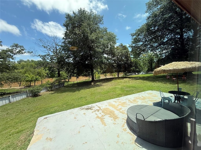 410052 E 1103rd Rd, Checotah, OK 74426 - view of grassy yard with a patio area