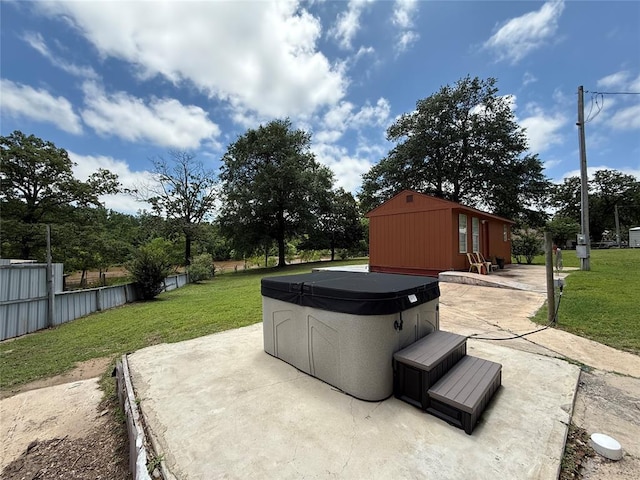 410052 E 1103rd Rd, Checotah, OK 74426 - view of patio featuring a hot tub