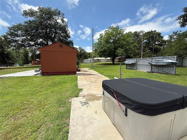 410052 E 1103rd Rd, Checotah, OK 74426 - view of green lawn with a hot tub