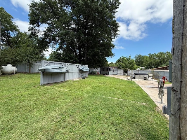 410052 E 1103rd Rd, Checotah, OK 74426 - fenced backyard with a patio and a pool