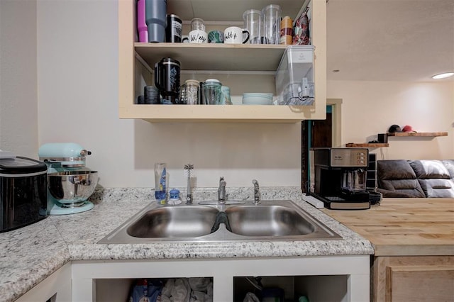 11129 E Thayer St, Midwest City, OK 73130 - kitchen view of open shelves and light countertops