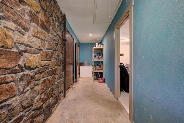 11129 E Thayer St, Midwest City, OK 73130 - corridor with attic access and concrete floors