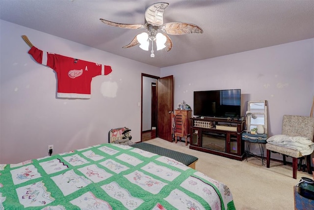 801 Bonnie Ave, Purcell, OK 73080 - carpeted bedroom with ceiling fan
