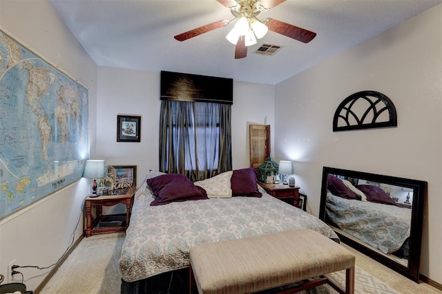 801 Bonnie Ave, Purcell, OK 73080 - bedroom featuring carpet flooring, a ceiling fan, and baseboards