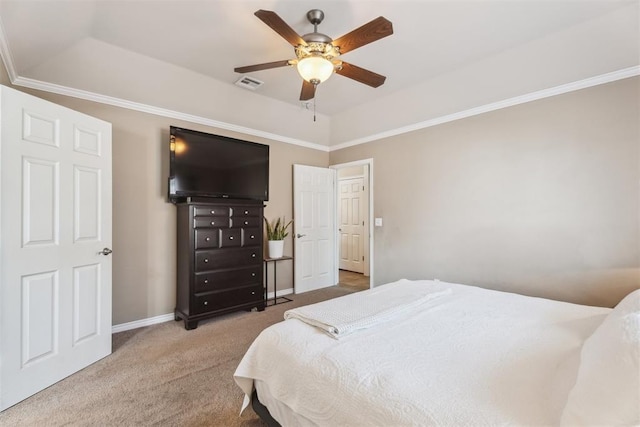 2303 Whispering Pine Blvd, Shawnee, OK 74804 - carpeted bedroom with a ceiling fan and crown molding
