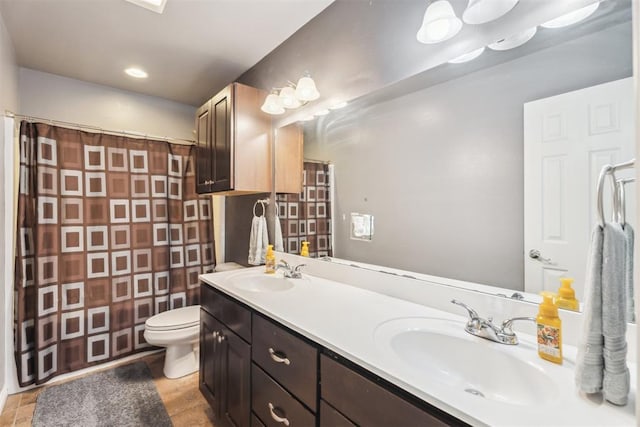 2303 Whispering Pine Blvd, Shawnee, OK 74804 - full bath with double vanity and a shower with curtain