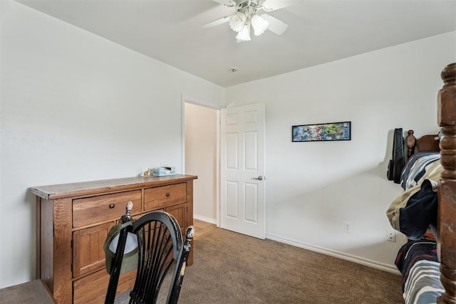 2303 Whispering Pine Blvd, Shawnee, OK 74804 - office area featuring a ceiling fan and light carpet