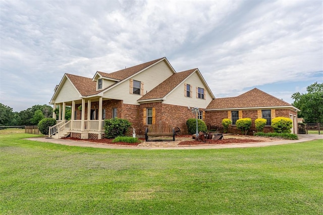 498 Big Horn Rd, Mcalester, OK 74501 - view of front of house with a porch, brick siding, and a shingled roof