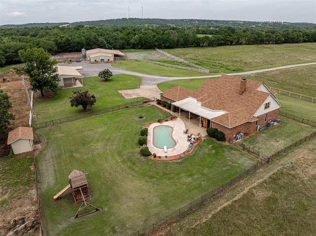 498 Big Horn Rd, Mcalester, OK 74501 - aerial view of sparsely populated area featuring a pool area