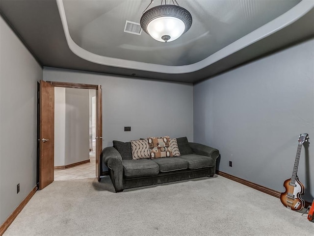 1316 NW 171st St, Edmond, OK 73012 - living area with carpet and a raised ceiling