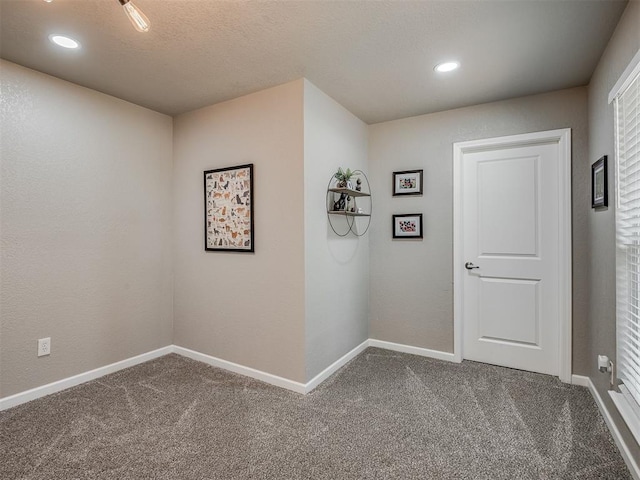 6513 NW 95th St, Oklahoma City, OK 73162 - hallway featuring carpet flooring, baseboards, and recessed lighting
