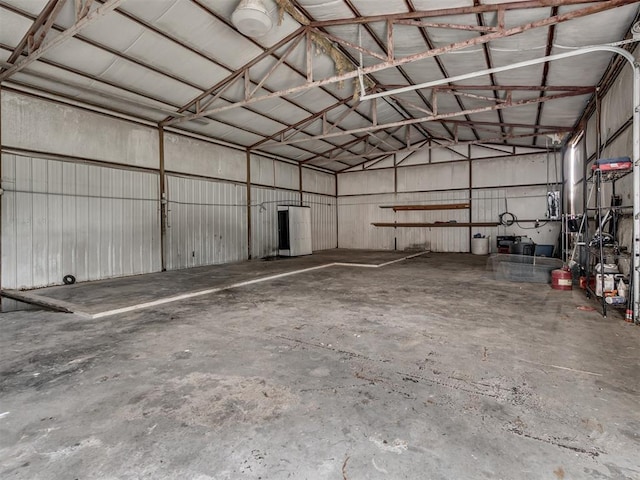 16101 S Rock Creek Rd, Shawnee, OK 74801 - garage featuring metal wall