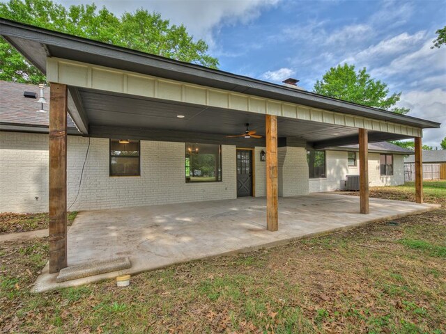 16101 S Rock Creek Rd, Shawnee, OK 74801 - view of patio / terrace with a ceiling fan