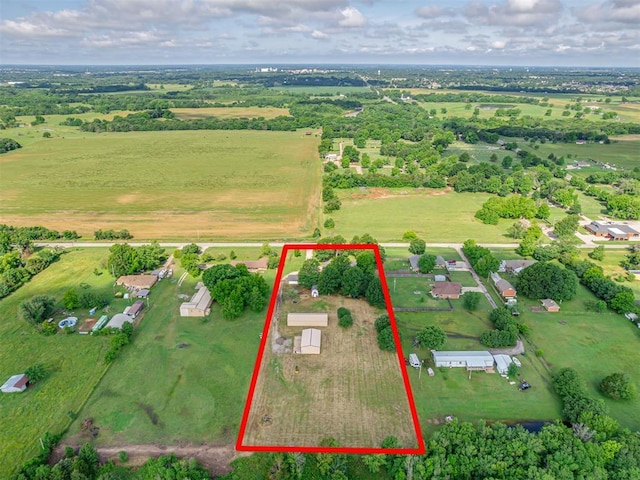 16101 S Rock Creek Rd, Shawnee, OK 74801 - aerial view of property's location featuring rural landscape and property boundaries highlighted