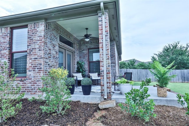 3434 Crampton Gap Way, Norman, OK 73069 - view of patio with a ceiling fan