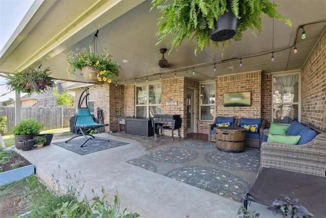 2913 Elmo Way, Oklahoma City, OK 73160 - view of patio / terrace featuring an outdoor hangout area