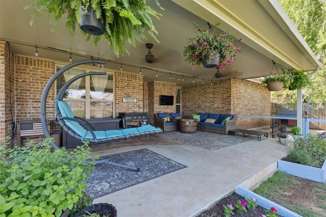 2913 Elmo Way, Oklahoma City, OK 73160 - view of patio featuring an outdoor hangout area