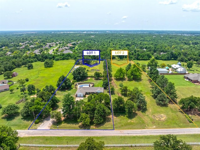 3860 Wake Forest Rd, Edmond, OK 73034 - aerial view of property and surrounding area with property boundaries highlighted