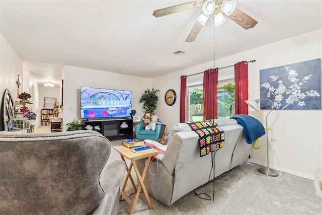 4912 NW 29th St, Oklahoma City, OK 73127 - living area with ceiling fan and carpet