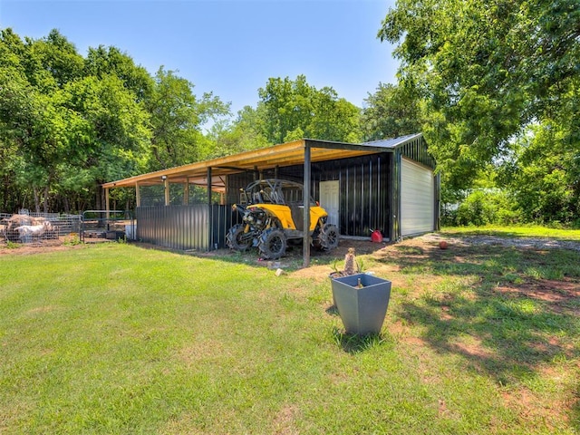 3 Antler Blvd, Mcloud, OK 74851 - view of green lawn with an outbuilding