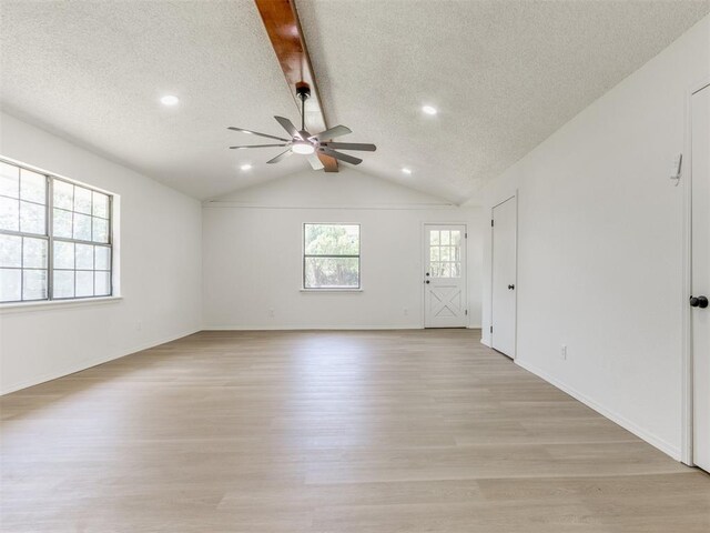 7017 S Miller Ave, Oklahoma City, OK 73159 - unfurnished room featuring a ceiling fan, a textured ceiling, light wood-type flooring, and recessed lighting