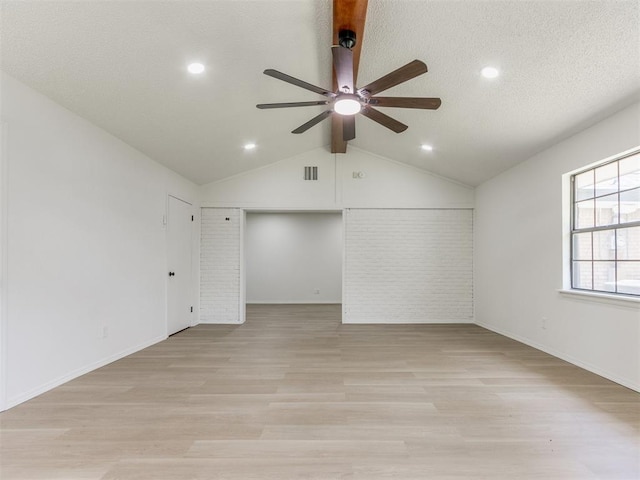 7017 S Miller Ave, Oklahoma City, OK 73159 - empty room with ceiling fan, light wood-type flooring, recessed lighting, and a textured ceiling