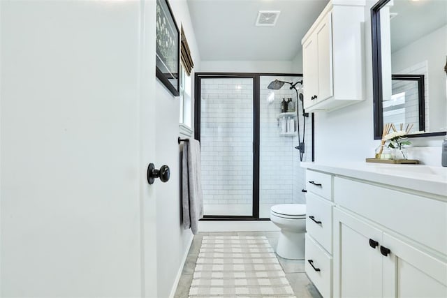 16336 Coldfire Rd, Oklahoma City, OK 73170 - bathroom featuring vanity, a stall shower, and tile patterned flooring