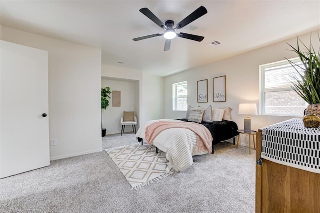 2617 NW 58th St, Oklahoma City, OK 73112 - bedroom with carpet flooring and ceiling fan