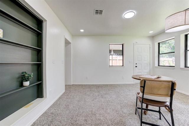 2617 NW 58th St, Oklahoma City, OK 73112 - office with plenty of natural light, carpet floors, built in shelves, and recessed lighting