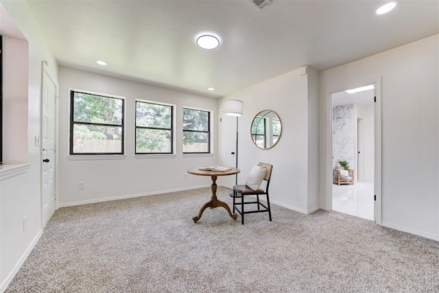 2617 NW 58th St, Oklahoma City, OK 73112 - living area featuring carpet and recessed lighting