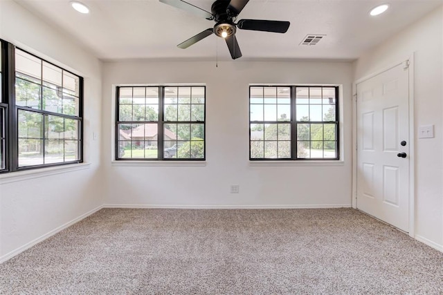2617 NW 58th St, Oklahoma City, OK 73112 - carpeted spare room featuring recessed lighting and a ceiling fan