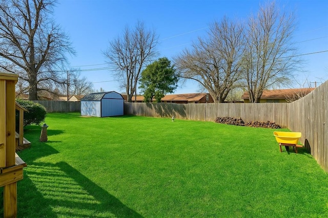 302 Tanglewood Dr, Yukon, OK 73099 - fenced backyard featuring a storage unit