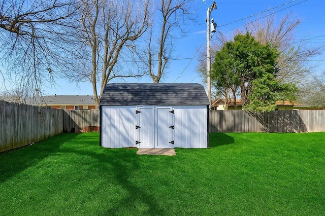 302 Tanglewood Dr, Yukon, OK 73099 - view of shed featuring a fenced backyard