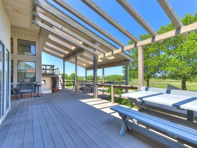 9 Country Club Rd, Shawnee, OK 74801 - deck with outdoor dining space and stairs