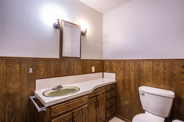 801 N Hunt St, Hydro, OK 73048 - bathroom with vanity and wainscoting
