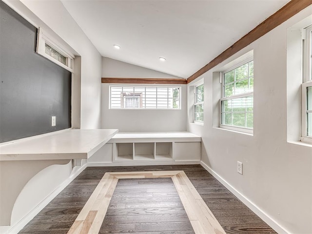 3157 NW 25th St, Oklahoma City, OK 73107 - mudroom with lofted ceiling, wood finished floors, and recessed lighting