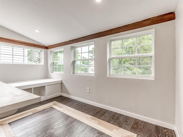 3157 NW 25th St, Oklahoma City, OK 73107 - unfurnished office with plenty of natural light, lofted ceiling, dark wood-style flooring, and recessed lighting