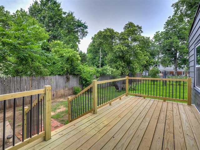 3157 NW 25th St, Oklahoma City, OK 73107 - wooden deck with a fenced backyard