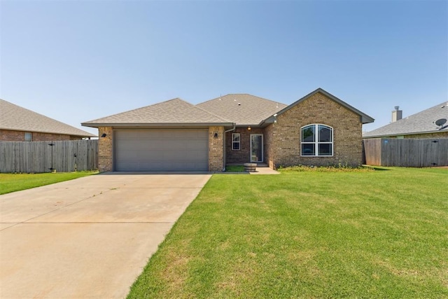 868 Phils Way, Piedmont, OK 73078 - ranch-style house featuring brick siding, an attached garage, driveway, and a shingled roof
