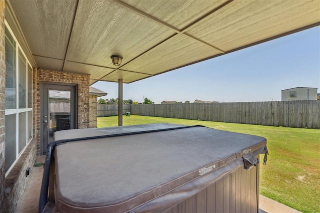 868 Phils Way, Piedmont, OK 73078 - fenced backyard featuring a hot tub