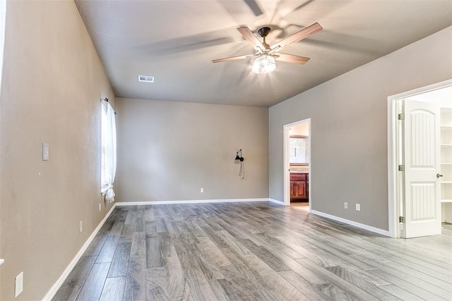 3393 Creek View Ct, Newcastle, OK 73065 - spare room with ceiling fan, plenty of natural light, light wood-style flooring, and baseboards