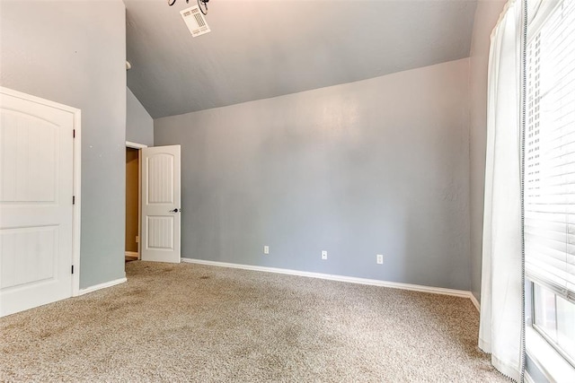 3393 Creek View Ct, Newcastle, OK 73065 - unfurnished bedroom featuring carpet floors, vaulted ceiling, and baseboards