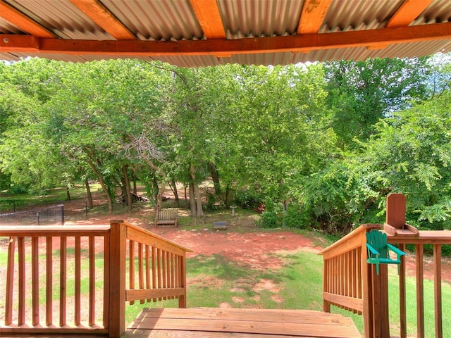 3393 Creek View Ct, Newcastle, OK 73065 - wooden deck featuring view of wooded area