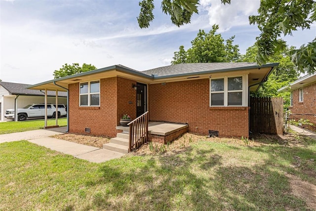 3029 NW 65th St, Oklahoma City, OK 73116 - ranch-style house with crawl space, brick siding, and driveway