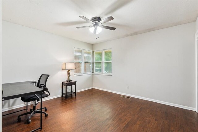 3029 NW 65th St, Oklahoma City, OK 73116 - office space with ceiling fan and wood finished floors
