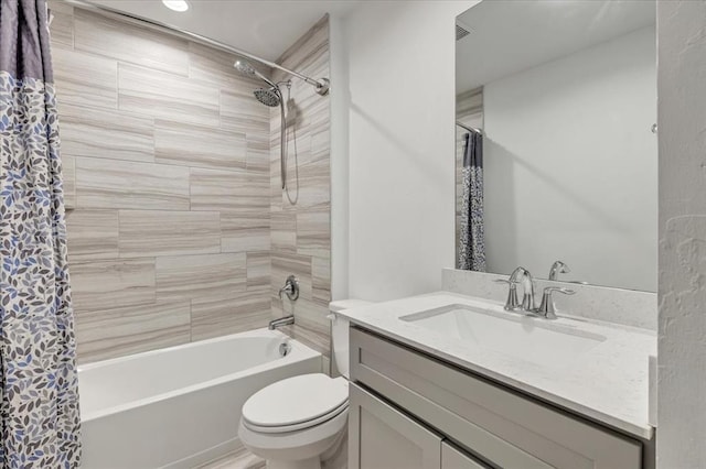 14500 Gravity Falls Ln, Oklahoma City, OK 73142 - bathroom featuring shower / tub combo and vanity