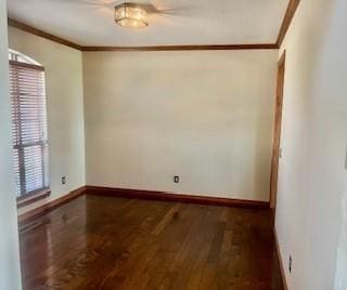 3805 Highridge, Edmond, OK 73003 - unfurnished room featuring crown molding, wood finished floors, and plenty of natural light